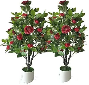 Color Camellia Artificial Tree Faux Floral Indoor Outdoor