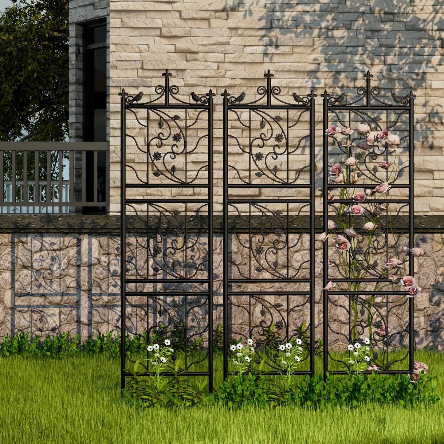Feature Garden Trellis Metal Fence Decorative Lattice Panel