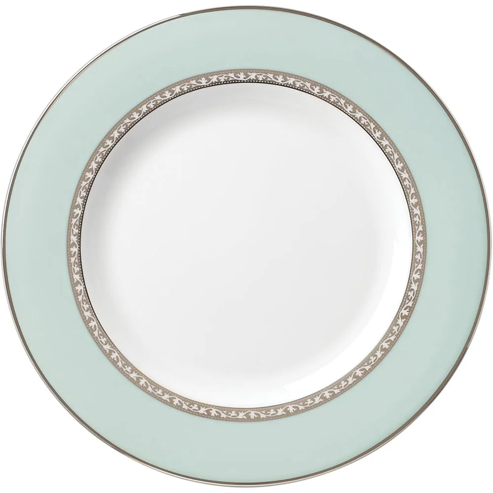 Polished Platinum Accented White Salad Plate 8 Inch Dishwasher Safe Fine China Bone China Elegant Dining