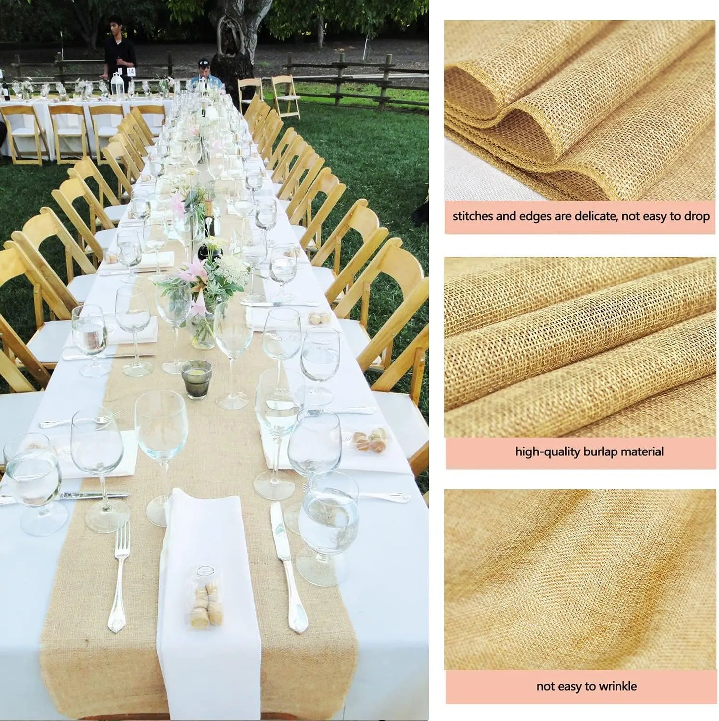 Warm Welcome Decor Burlap Table Runners 36 Pack Set