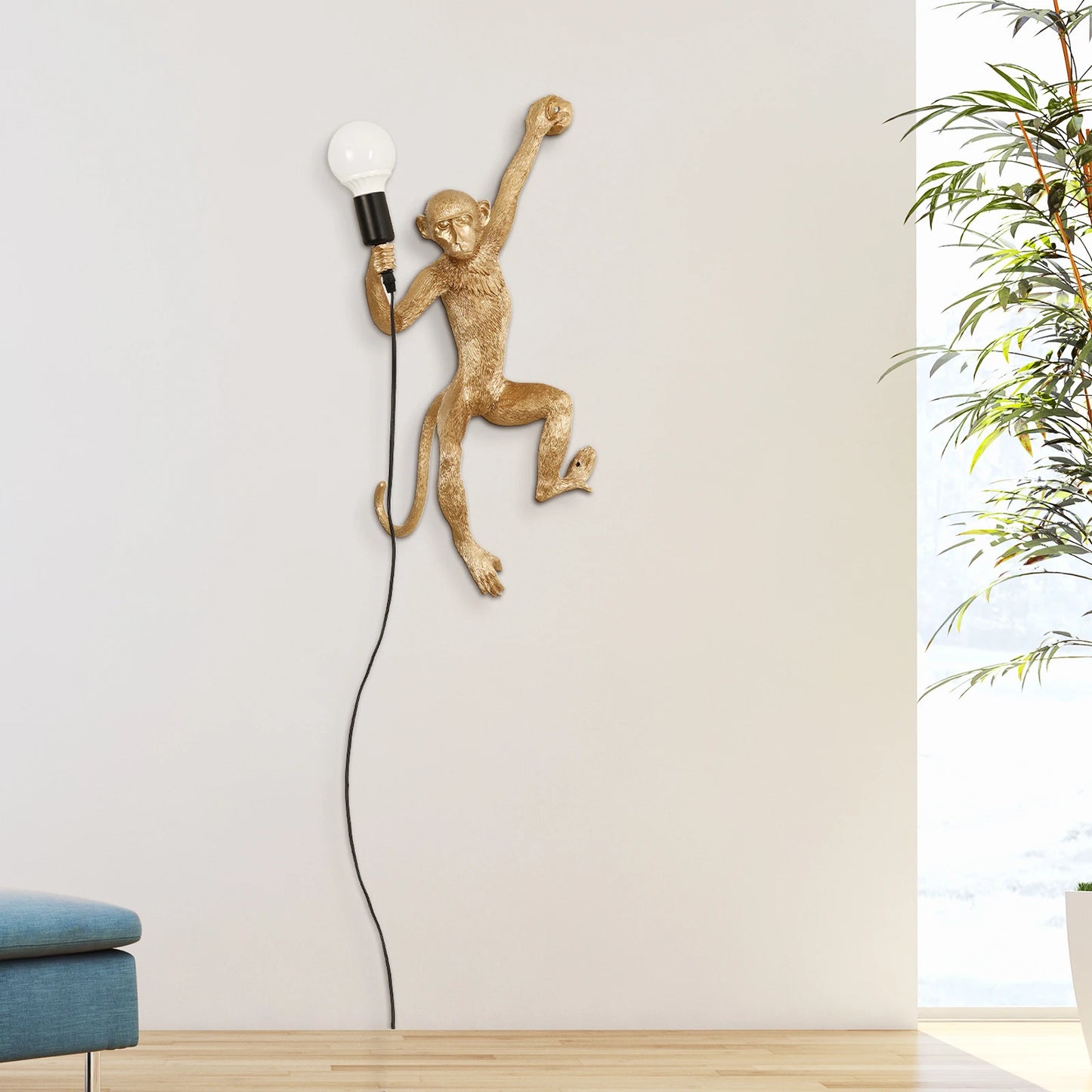 Retro Monkey Wall Light Resin Novelty Wall Lamp Decor