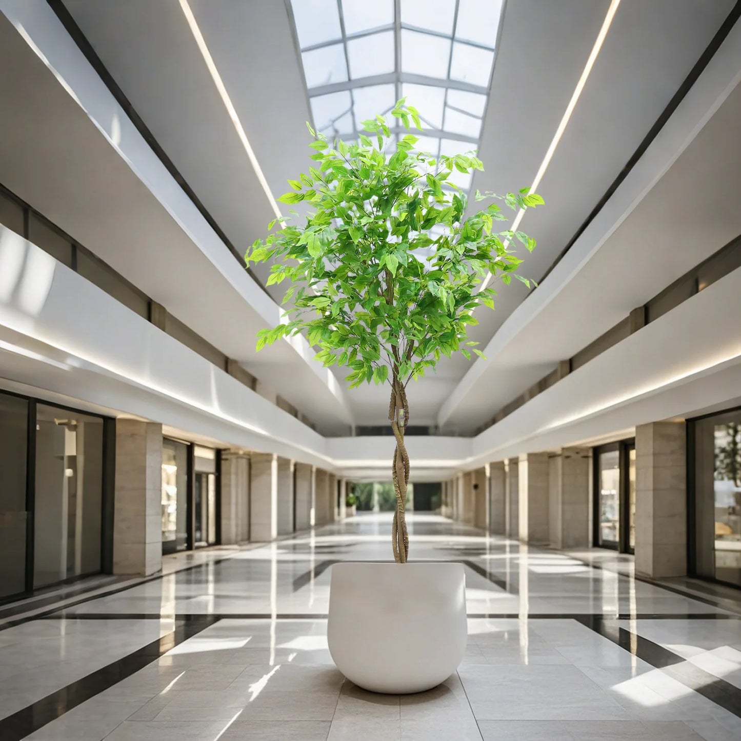 HiMISSCN Artificial Ficus Tree In Planter Realistic