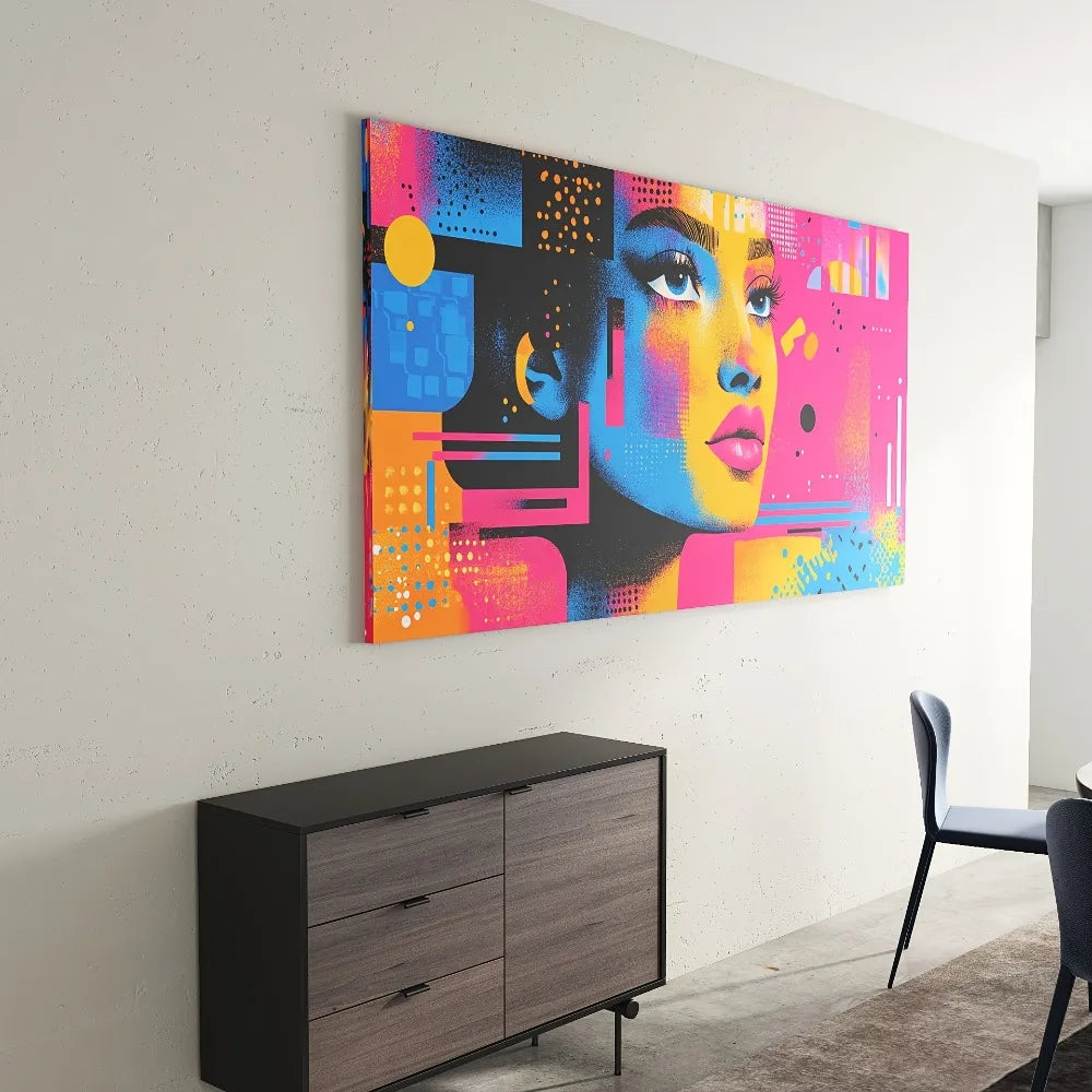 Hign-concerned Vibrant Pop Art Female Silhouette Canvas