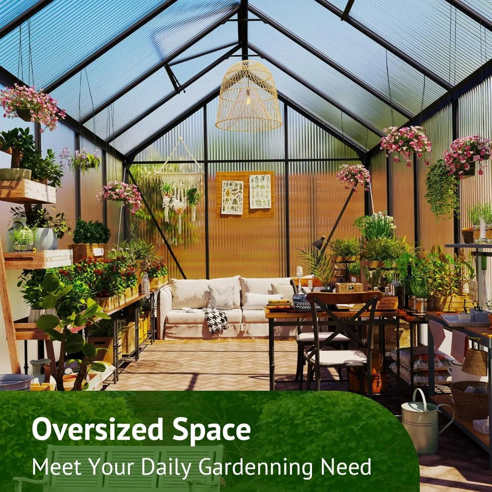 Sturdy Aluminum Outdoor Greenhouse Polycarbonate Enclosure