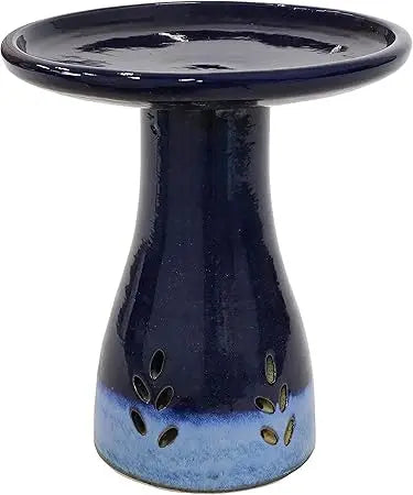 Sunnydaze Ceramic Outdoor Bird Bath Hand Painted UV Frost