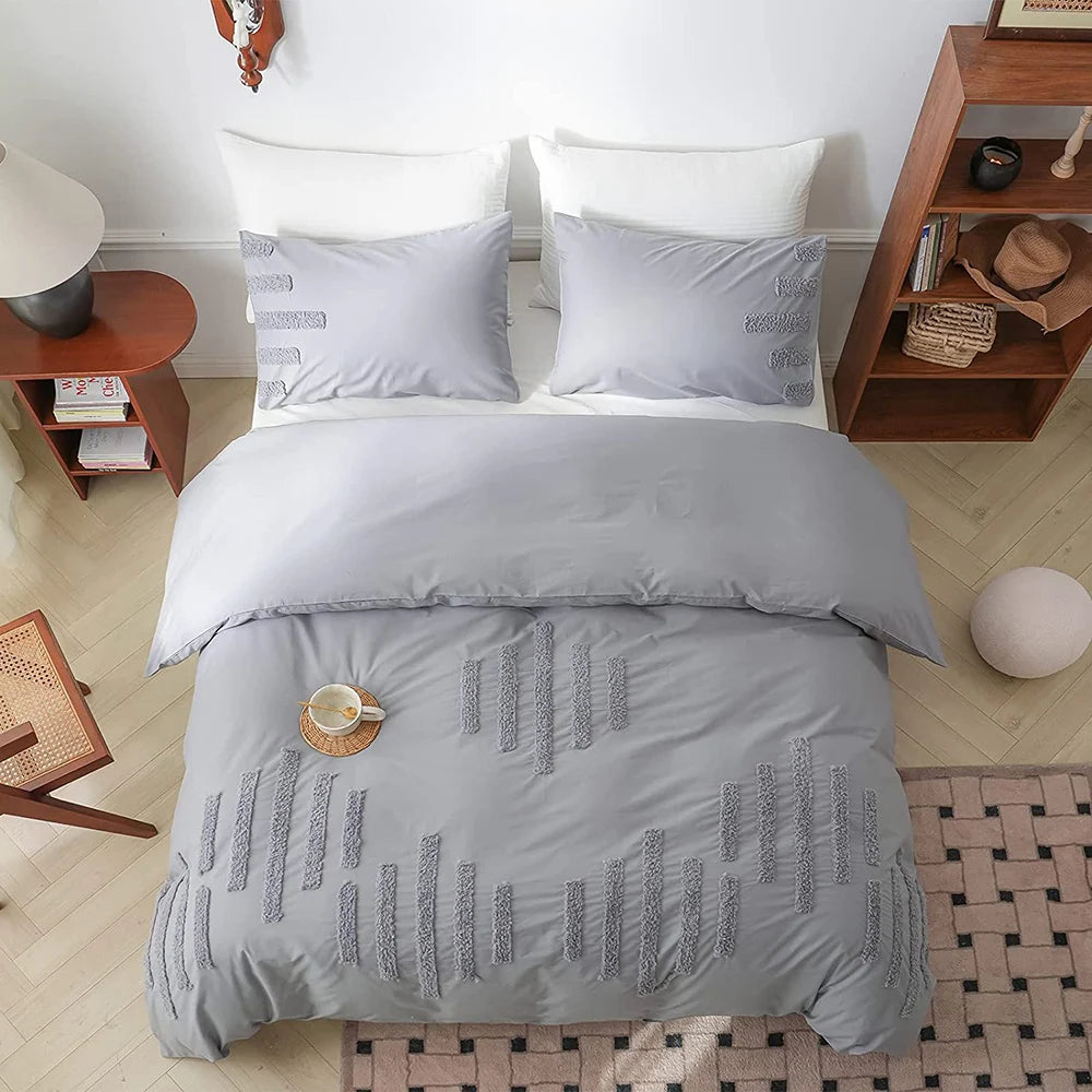Simple Opulence 100 Cotton Bedding Set 3 Piece Duvet Cover