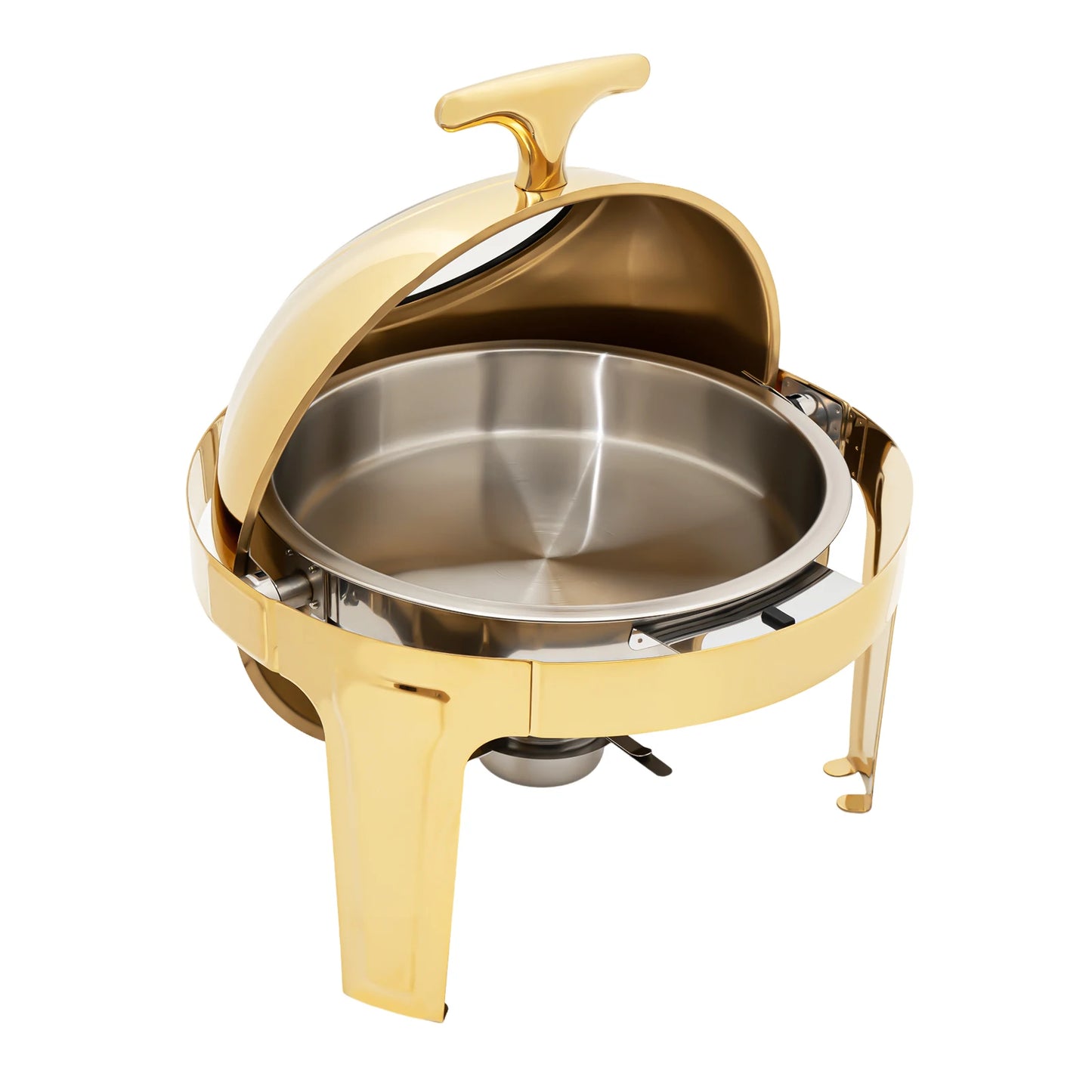 6L Round Chafing Dish Buffet Set Buffet Warmers Set Roll Top Stainless Steel Buffet Warmer for Hotel Wedding Party Banquets