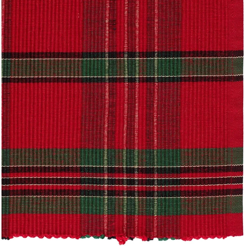 Warm Welcome Decor Farmhouse Christmas Plaid Placemats Set