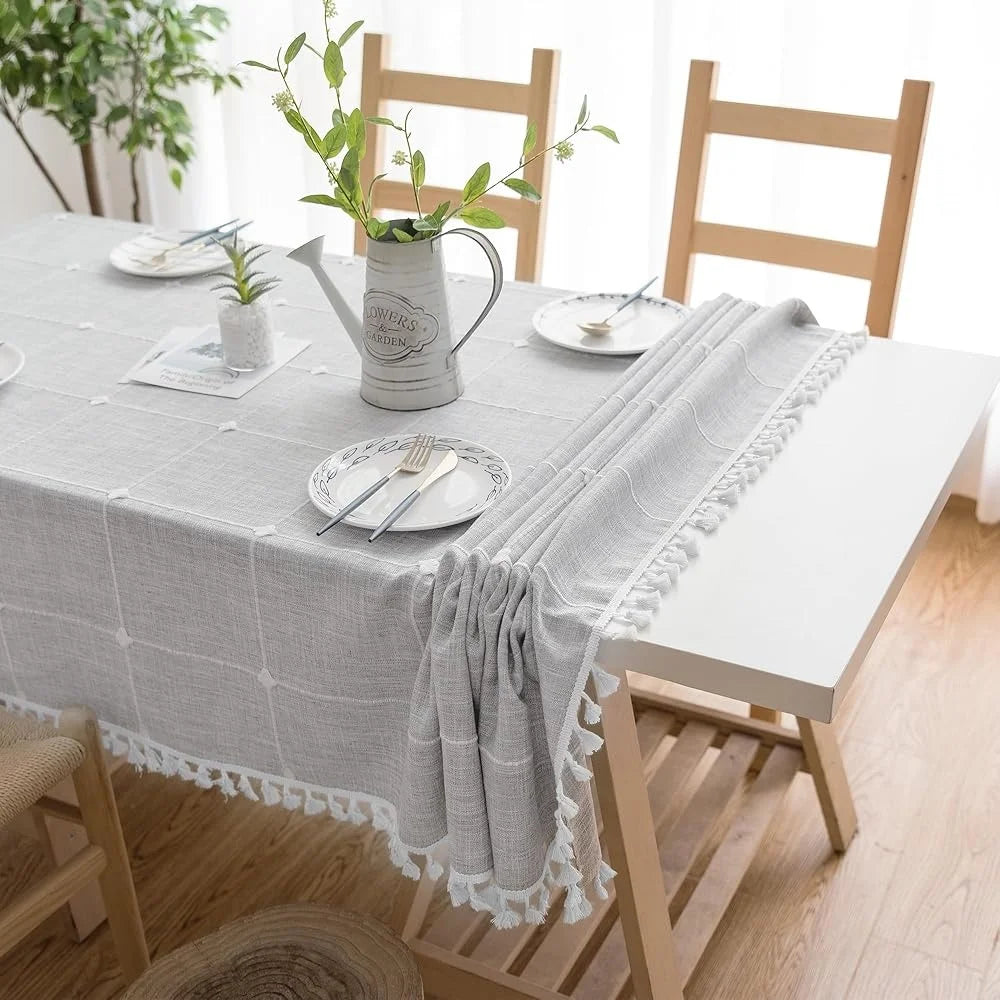 Warm Welcome Decor Wrinkle Resistant Tablecloth Waterproof