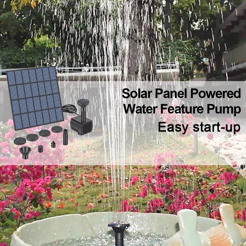 Solar Powered Fountain Pump Kit for Ponds and Bird Bath