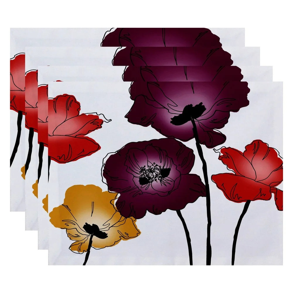 Warm Welcome Decor Elegant Floral Placemats Set of 4