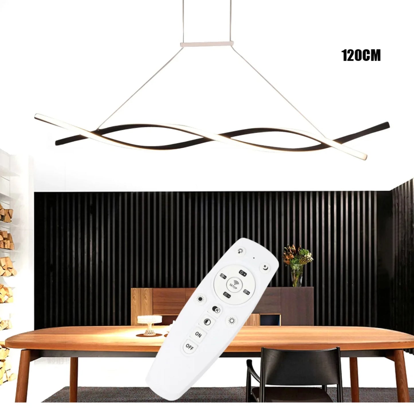 Bymaocar Pendant Light Remote Dimmable LED Dining Fixture