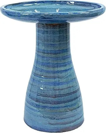 Sunnydaze Ceramic Outdoor Bird Bath Hand Painted UV Frost