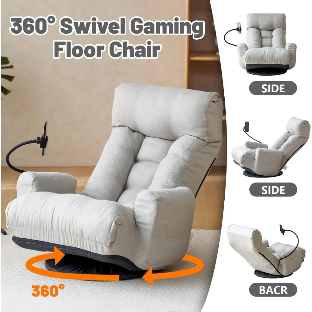 DAFIFY 360 Degree Swivel Gaming Floor Chair With Armrests