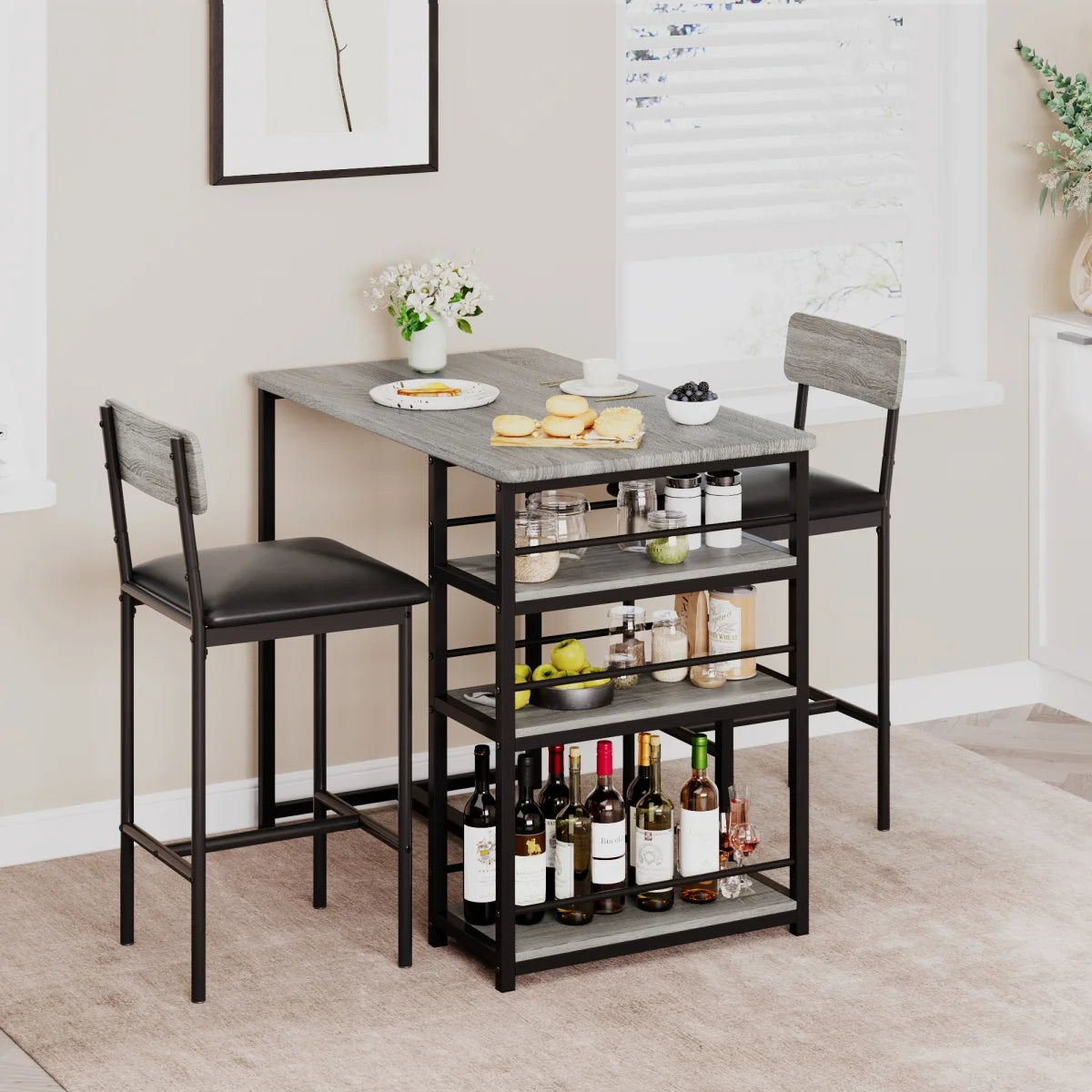 Warm Welcome Decor 2 Person Dining Table Set With Chairs