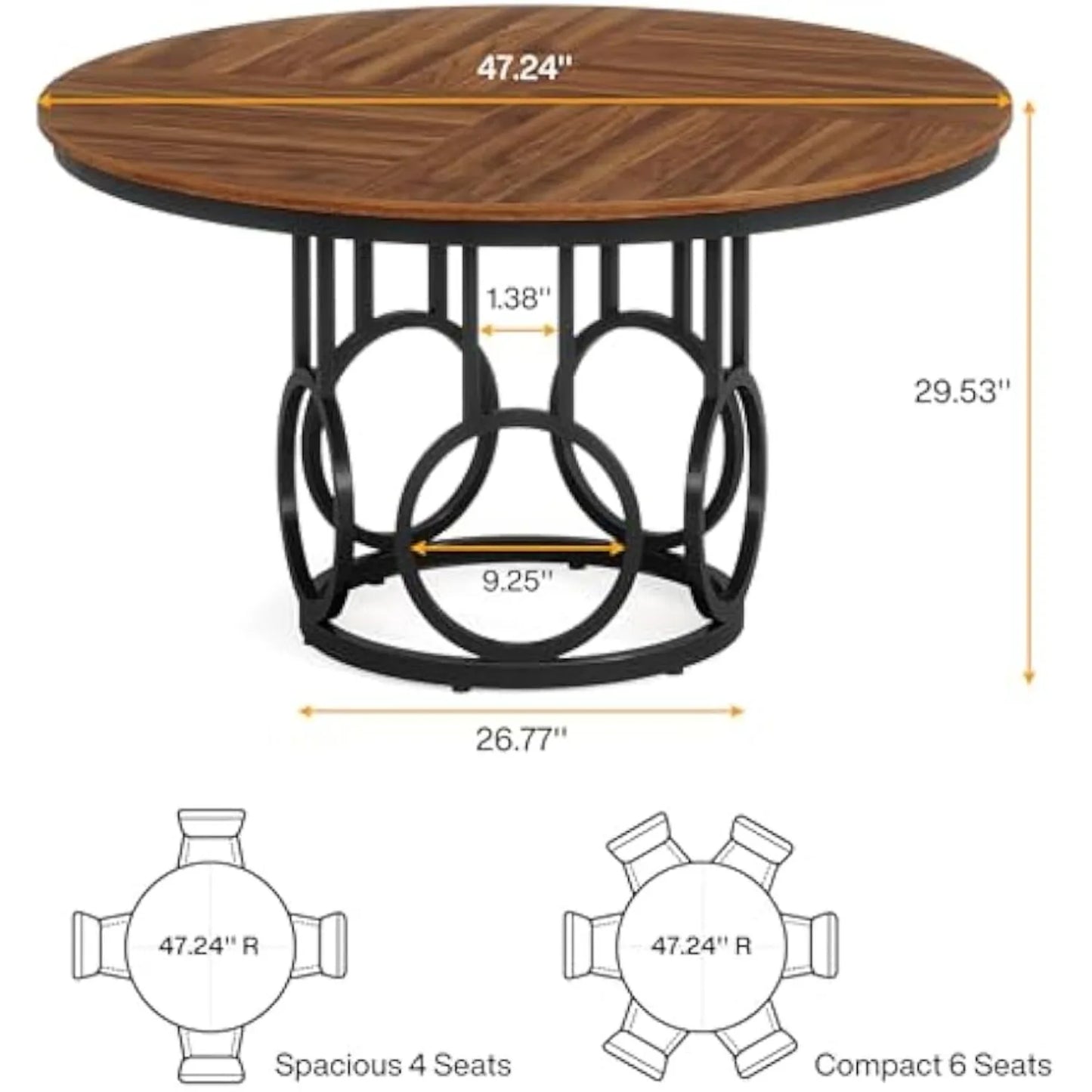 Little Tree Round Dining Table Wood Top With Metal Base