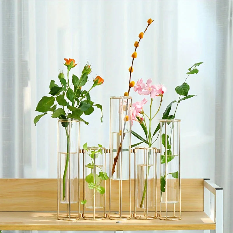 Warm Welcome Decor Test Tube Vase With 5 Tubes Stand