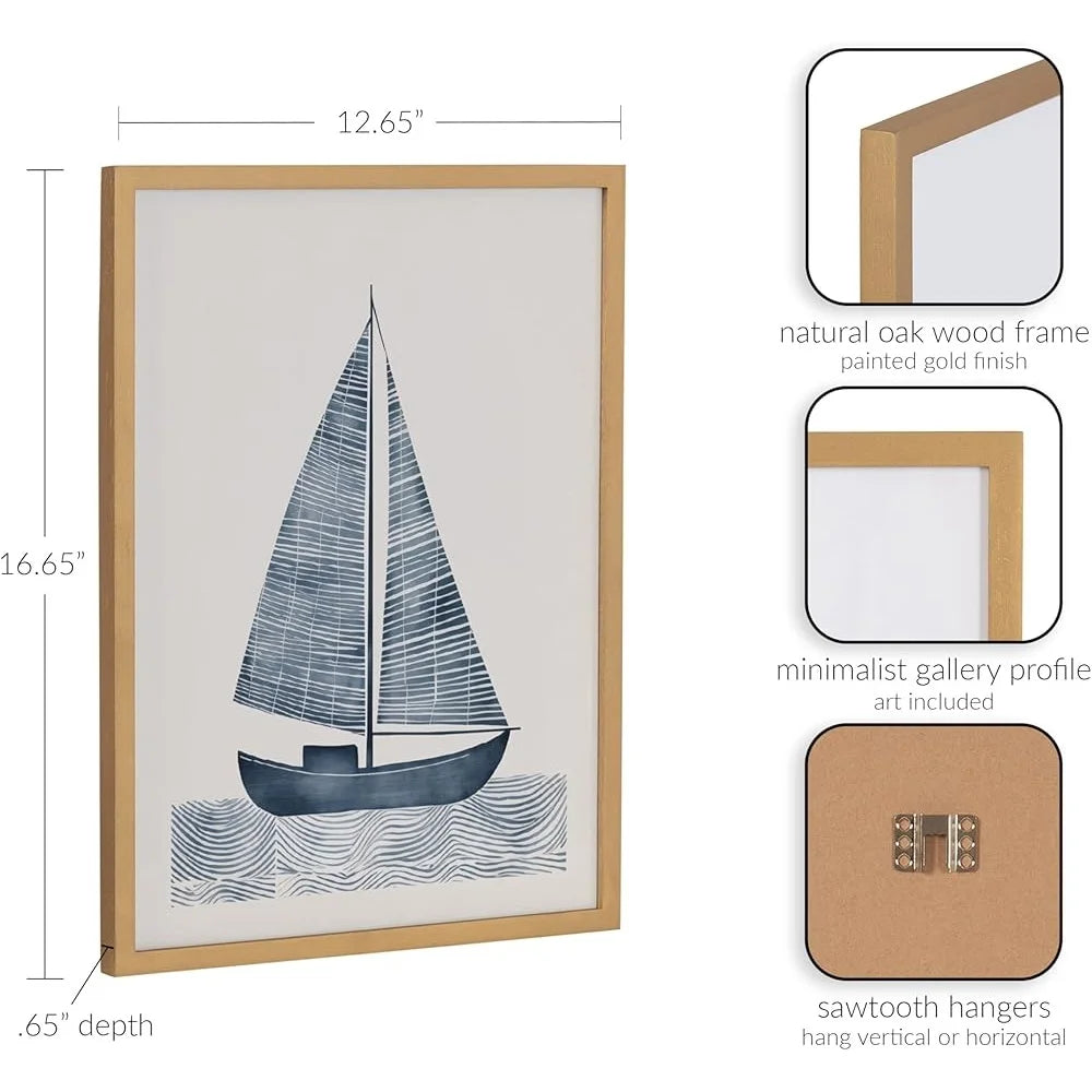 DUTRIEUX Nautical Sailboat Framed Wall Art Coastal Decor