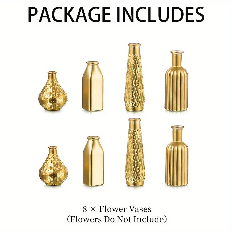 Warm Welcome Decor Cylindrical Glass Vase With Gilded Finish