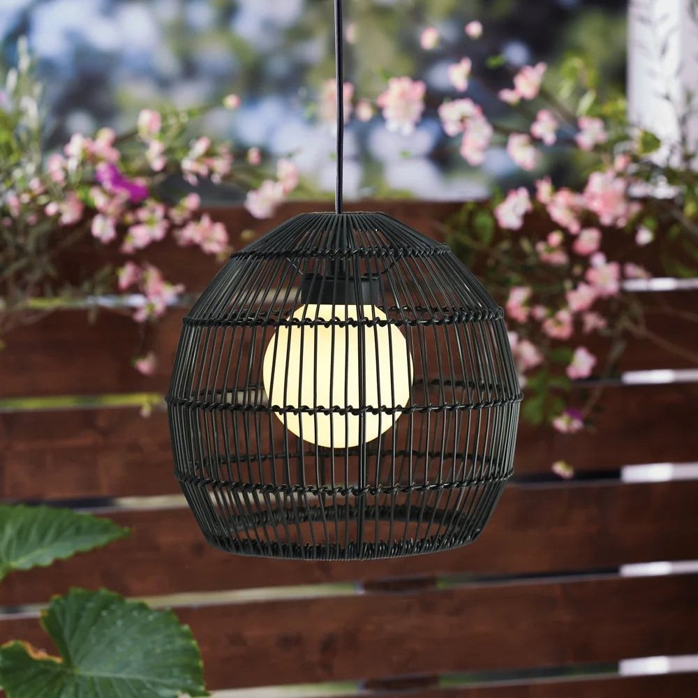 DUTRIEUX Outdoor Solar Pendant Light Woven Metal Frame