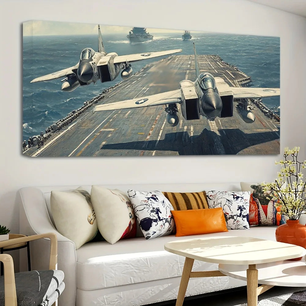 Hign-concerned Ace130 Air Gunboat Fighter Poster Pine Frame