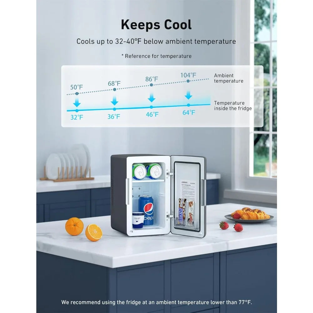 Warm Welcome Decor Mini Fridge Portable Thermoelectric Cooler