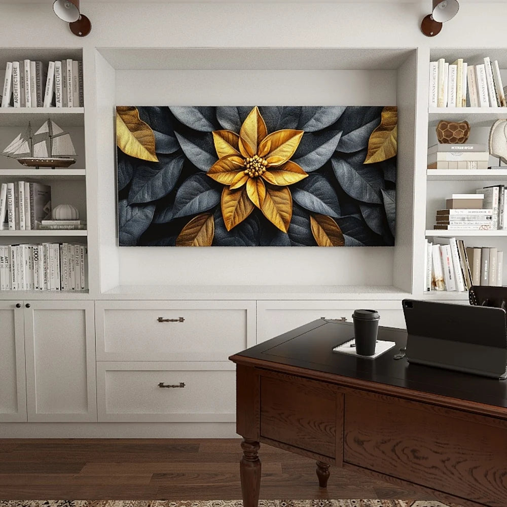 Pine Solid Wood Frame Canvas Wall Art