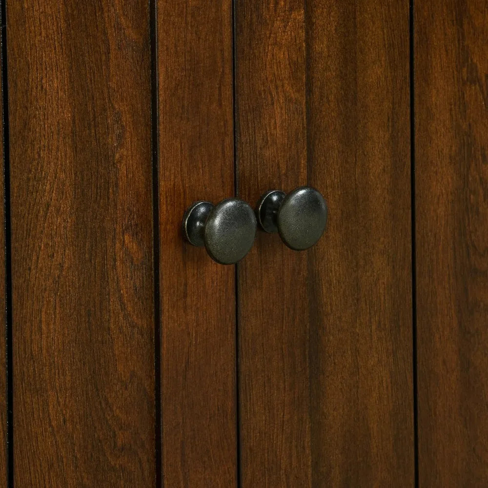 5-Tier Wooden Boat-Shaped Bookcase With Glass Shelves