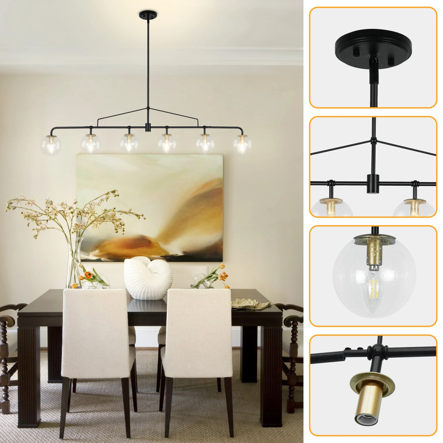 Island Lights Kitchen Linear Chandelier For Dining Room