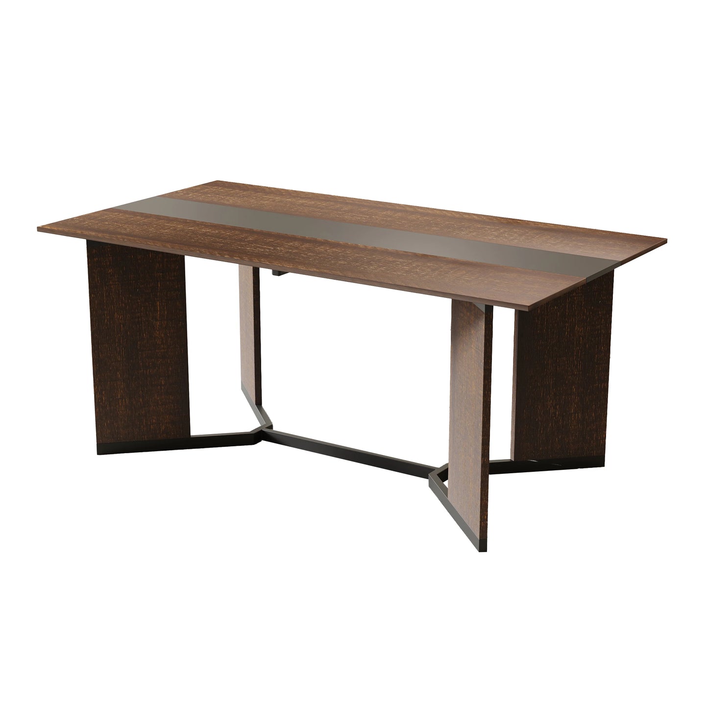 Warm Welcome Decor Dining Table Wood Tabletop Metal Legs
