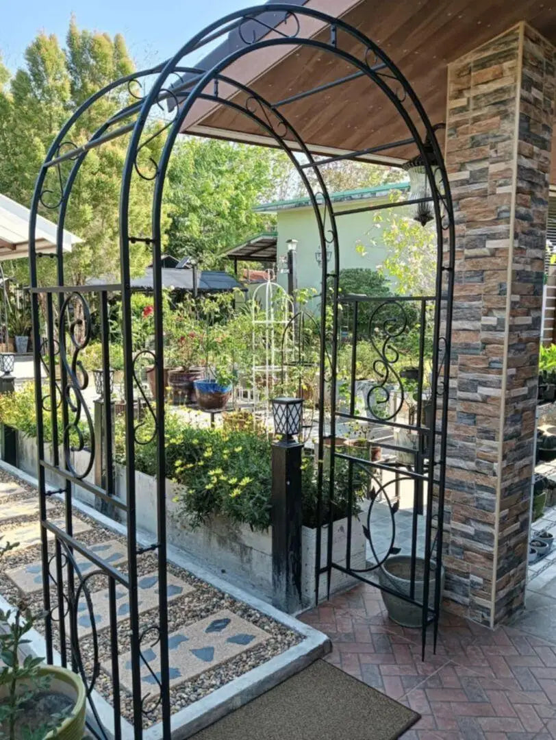 Feature Iron Garden Trellis Arch For Climbing Plants