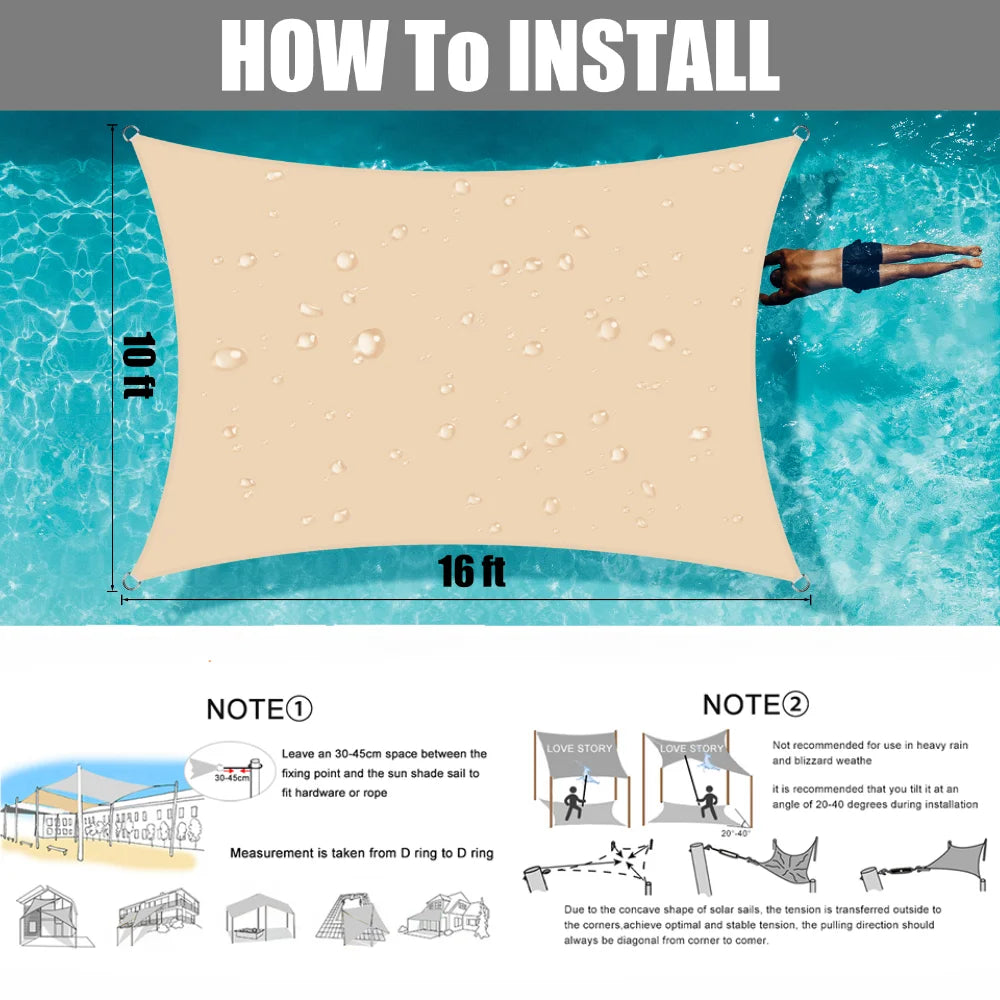 Jiangsu Sun Shade Sail Outdoor Canopy UV Block Shade Cloth