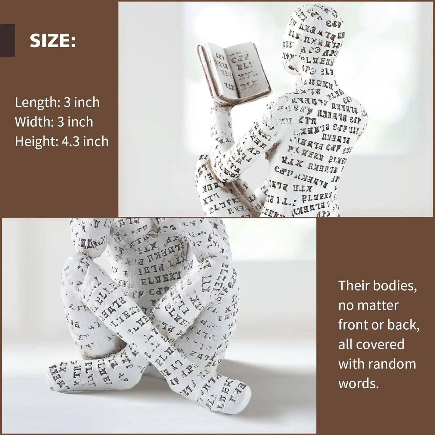 Warm Welcome Decor Reading Woman Statue Home Decor Figurine