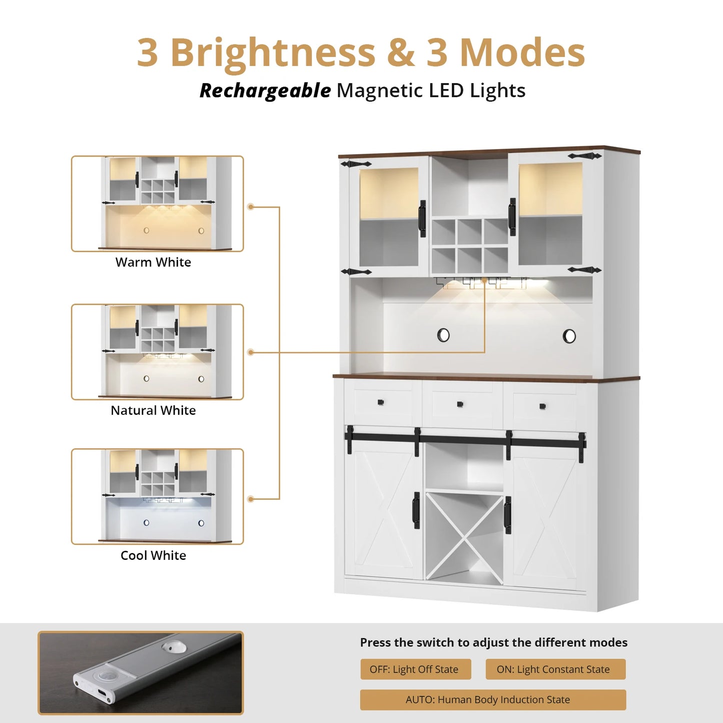 Warm Welcome Decor VOWNER Bar Cabinet With Sliding Door
