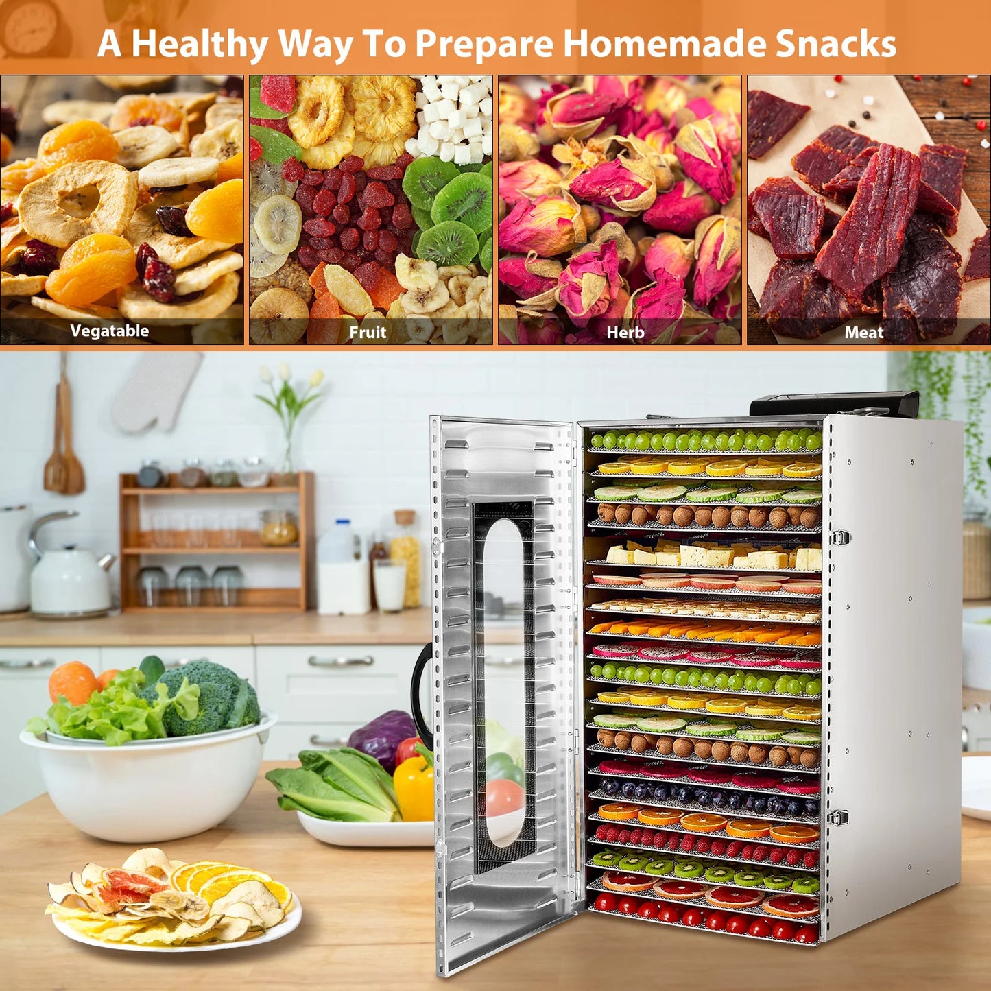 Warm Welcome Decor Commercial Grade Dehydrator 20 Trays