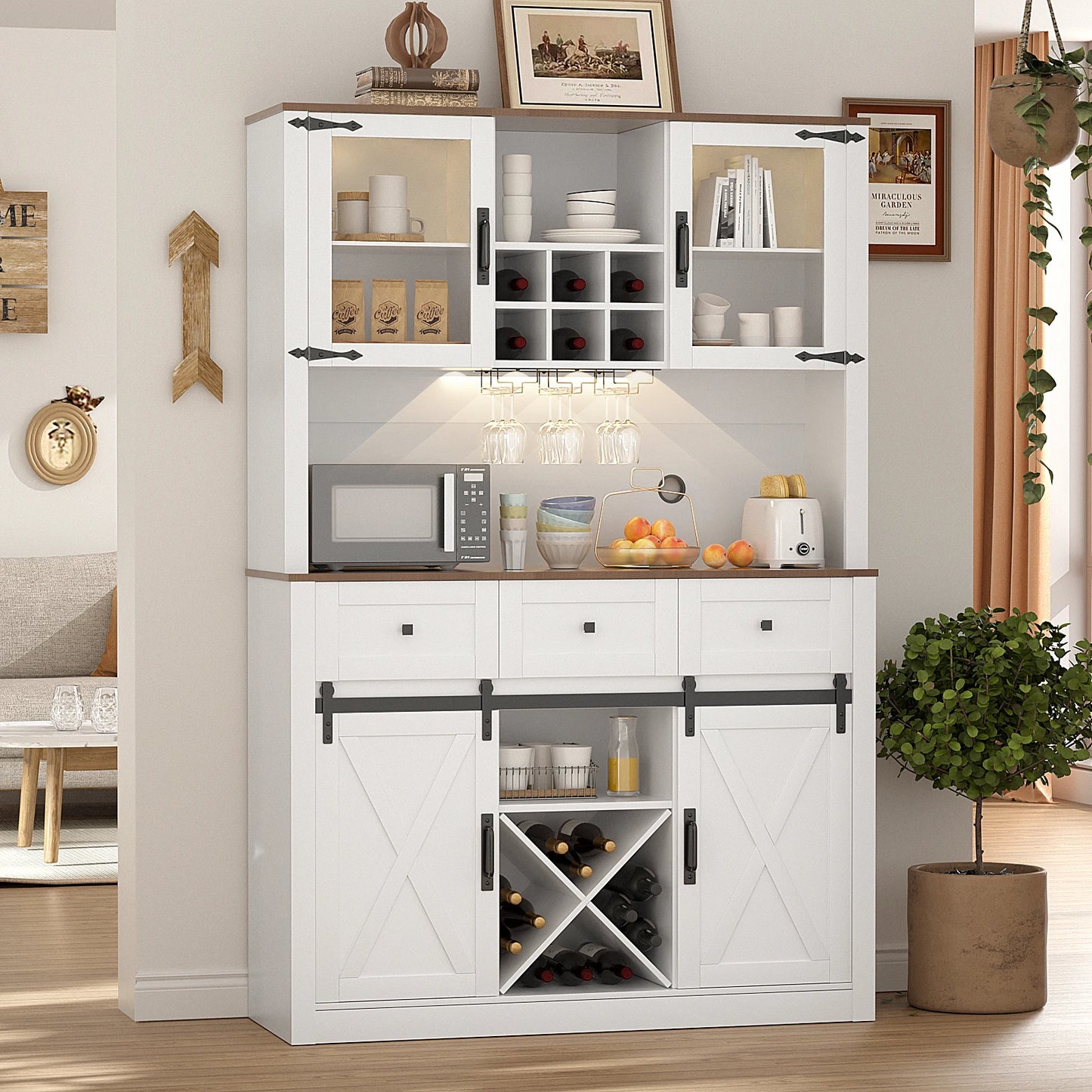 Warm Welcome Decor VOWNER Bar Cabinet With Sliding Door