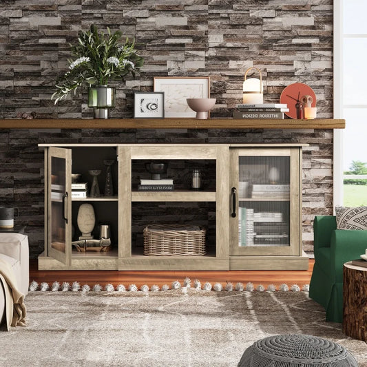 Galaxhero Retro TV Stand Console Cabinet for Living Room Use