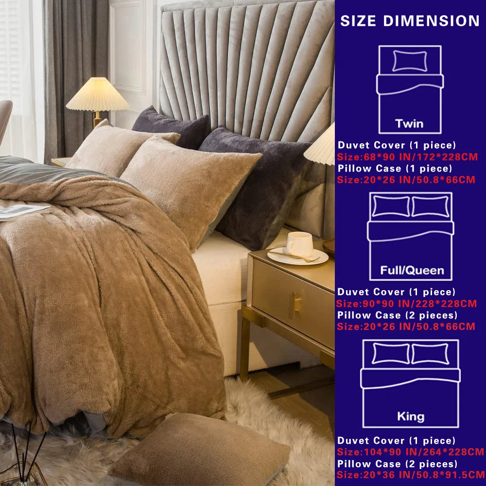 Jiangsu Velvet Shaggy Duvet Cover Set Ultra Soft Bedding