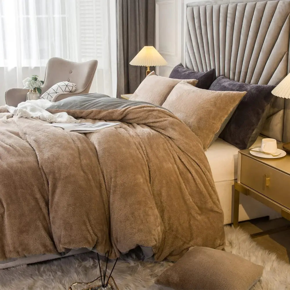 Jiangsu Velvet Shaggy Duvet Cover Set Ultra Soft Bedding