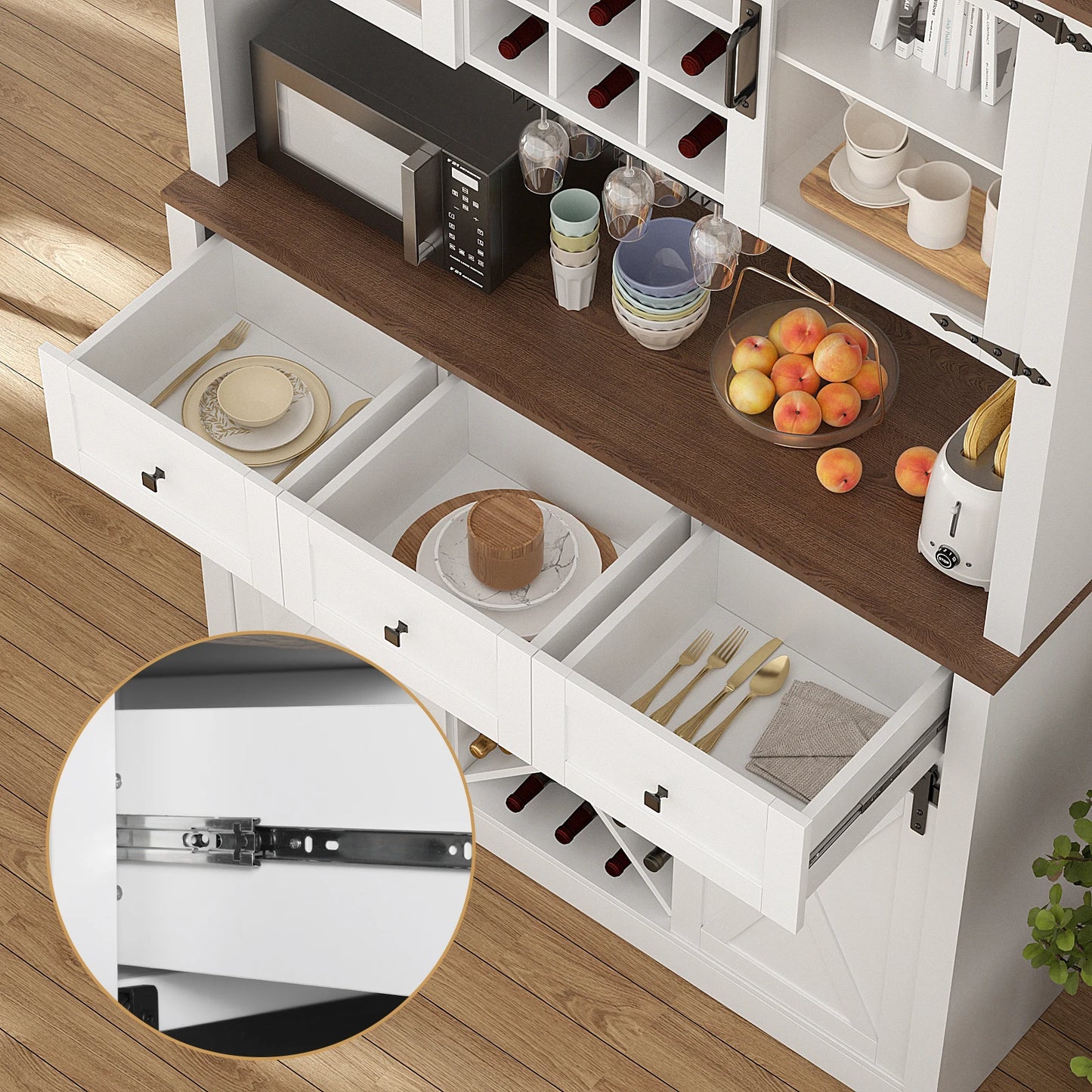 Warm Welcome Decor VOWNER Bar Cabinet With Sliding Door
