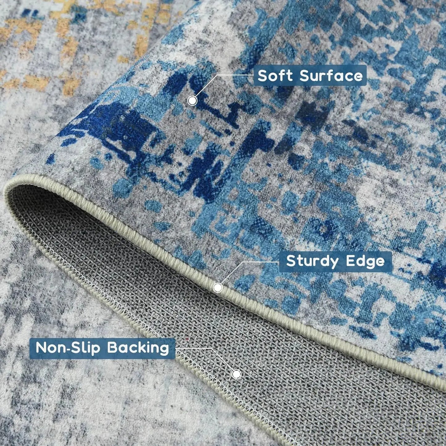 NoahasCN Modern Abstract Area Rug Non Slip Machine Washable