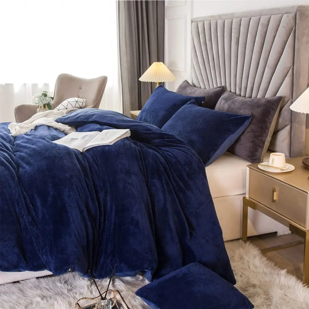 Jiangsu Velvet Shaggy Duvet Cover Set Ultra Soft Bedding