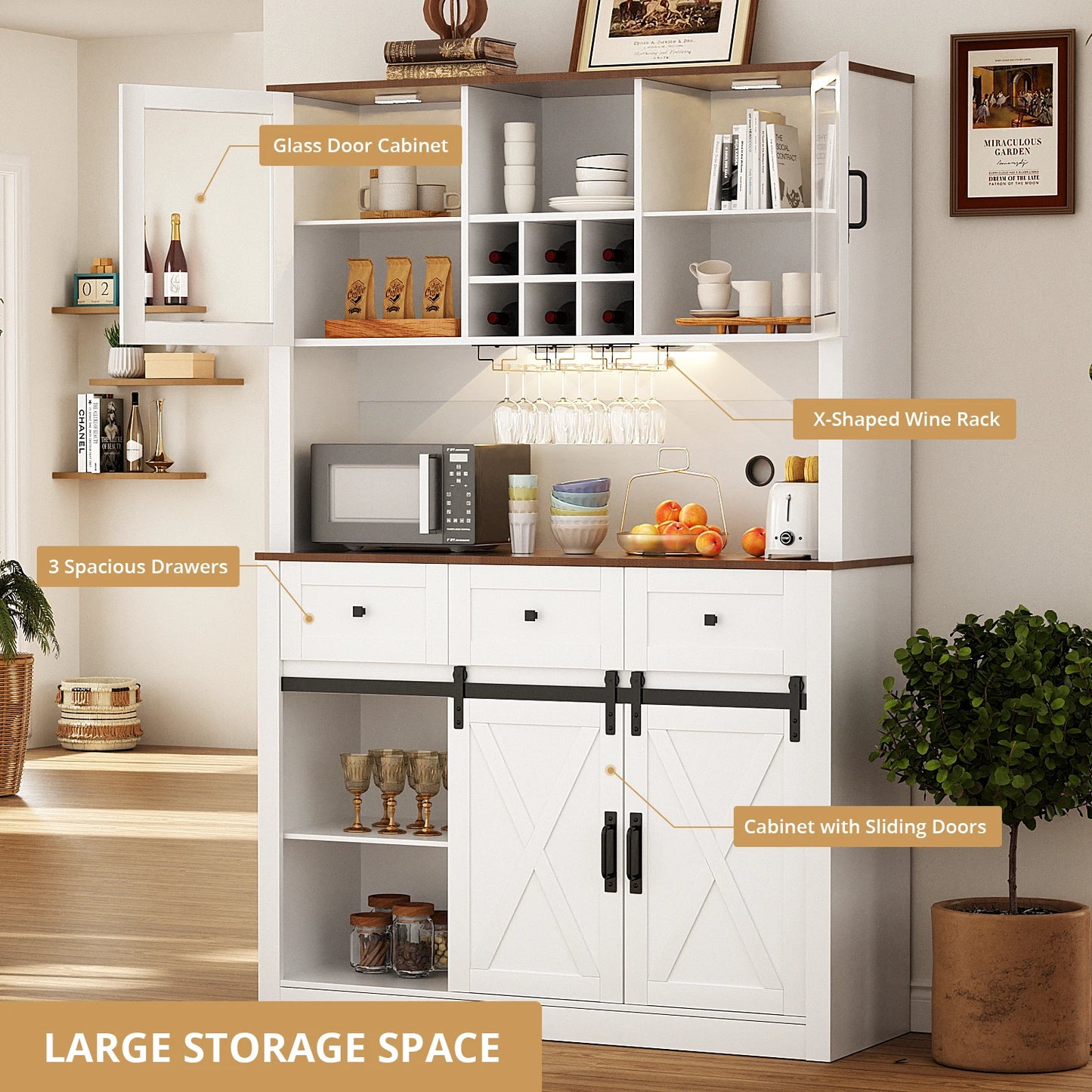 Warm Welcome Decor VOWNER Bar Cabinet With Sliding Door