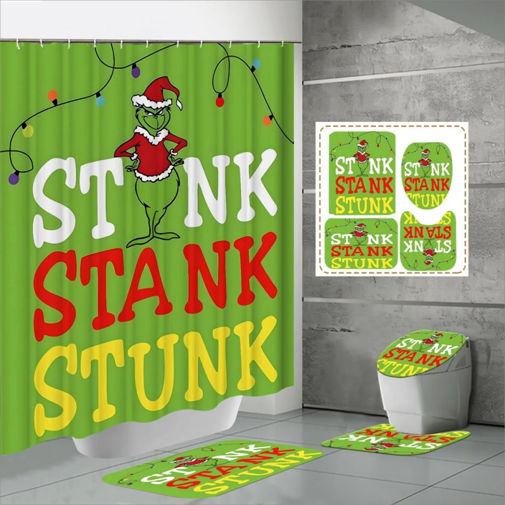 Warm Welcome Decor Christmas Snowman Shower Curtain Set Rugs