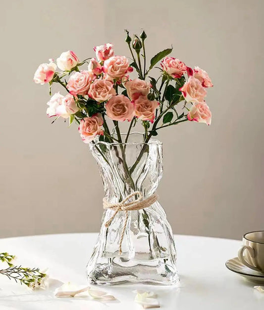 Warm Welcome Decor Irregular Glass Vase Modern Art Deco
