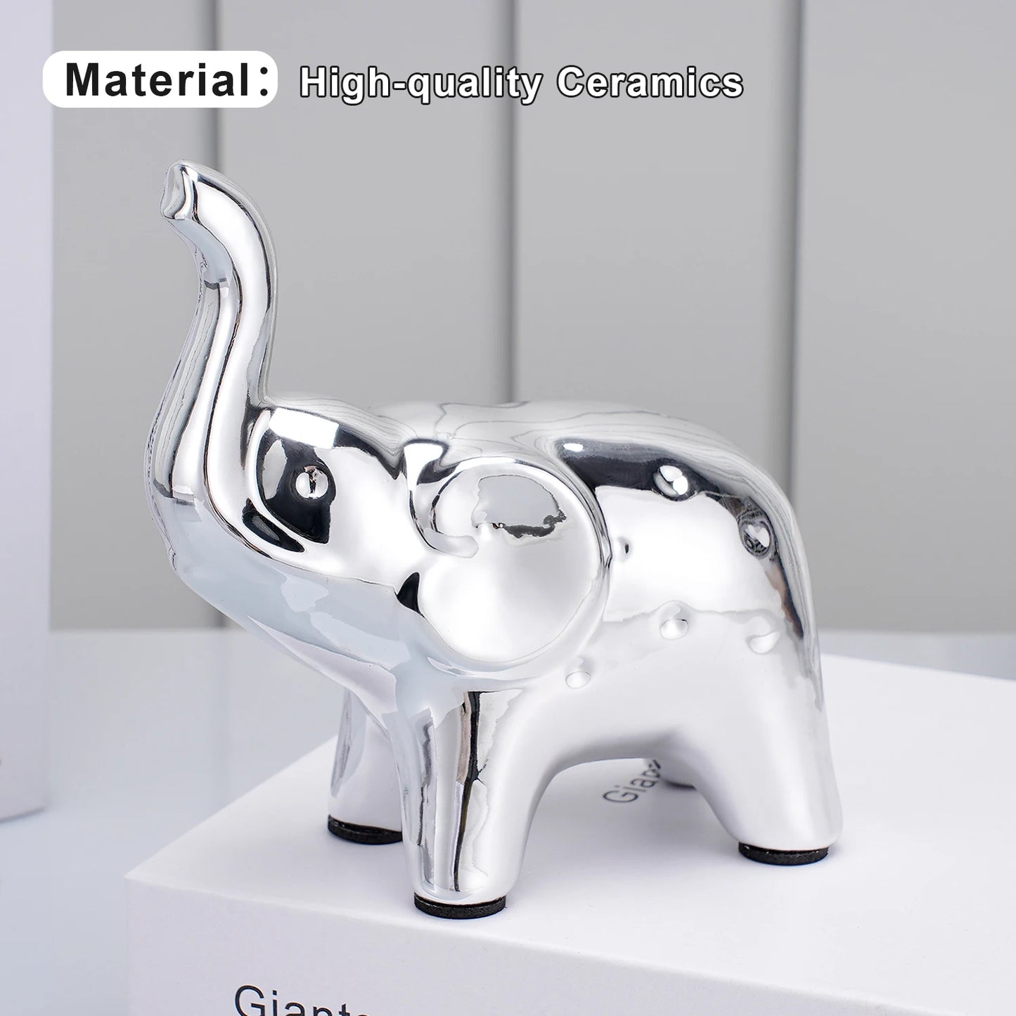 Warm Welcome Decor Elephant Statues Ceramic Desktop Decor