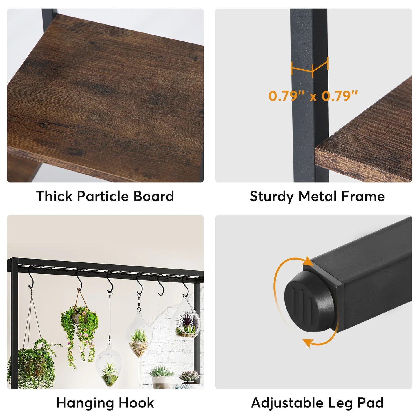 Tribesigns 5 Tier Indoor Plant Stand Metal Shelf Unit