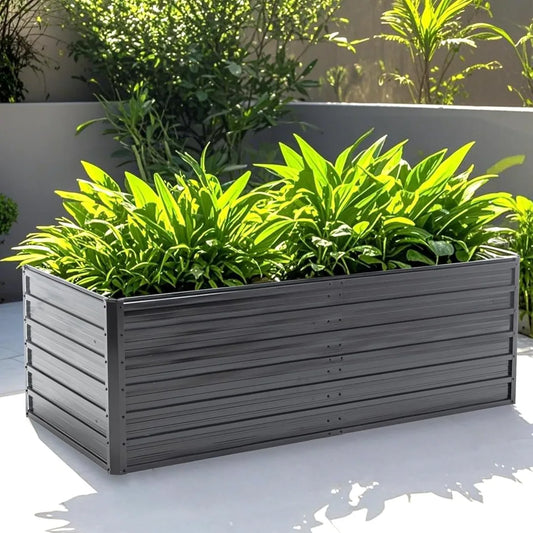 JIAOYING Metal Raised Garden Bed Galvanized Planter Box
