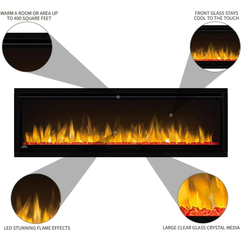 Napoleon Alluravision Slim Wall Mount Electric Fireplace 500W