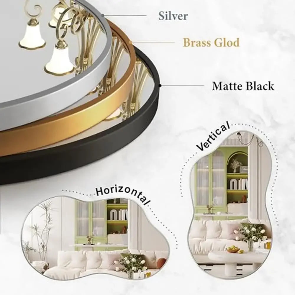 DUTRIEUX Asymmetrical Wall Mirror With Gold Frame Decor